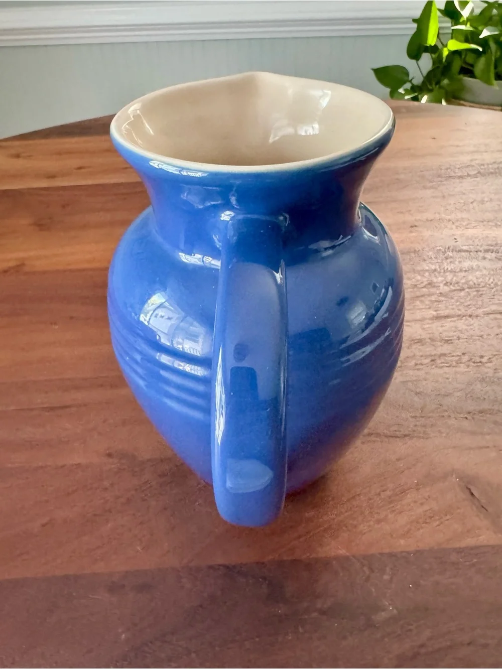 Le Crueset Cobalt Blue Ceramic Stoneware Pitcher 2 Qt MINT